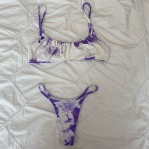 Purple tie dye frankies bikinis set